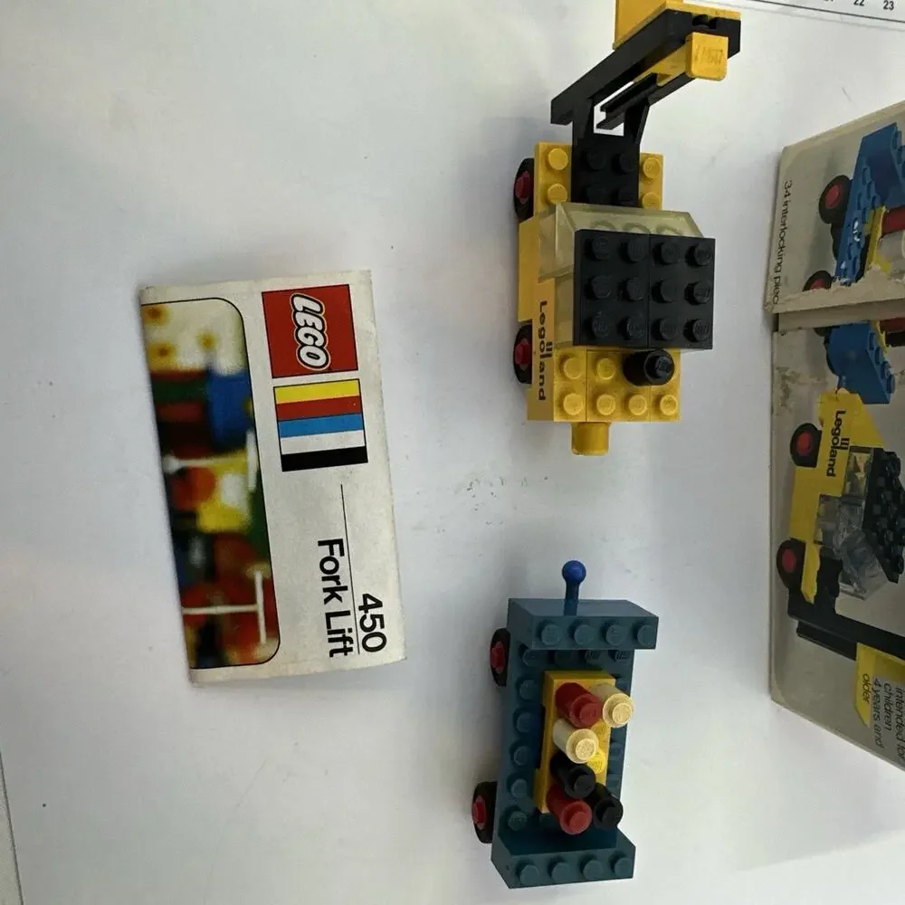 1973 Legoland Construction 450 Fork Lift Complete w/Box & Instructions Vintage